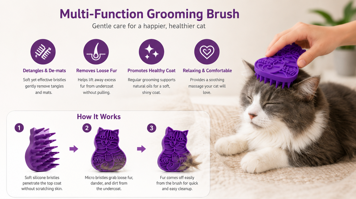 Flexible Cat Grooming Massage Brush