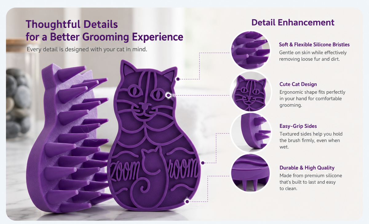 Flexible Cat Grooming Massage Brush